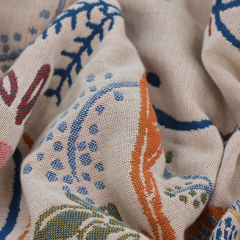 Geometric Floral Cotton Gauze Quilt - image 4