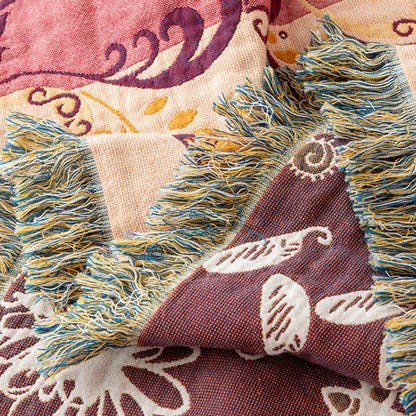 Paisley Floral Cotton Gauze Reversible Blanket - image 5