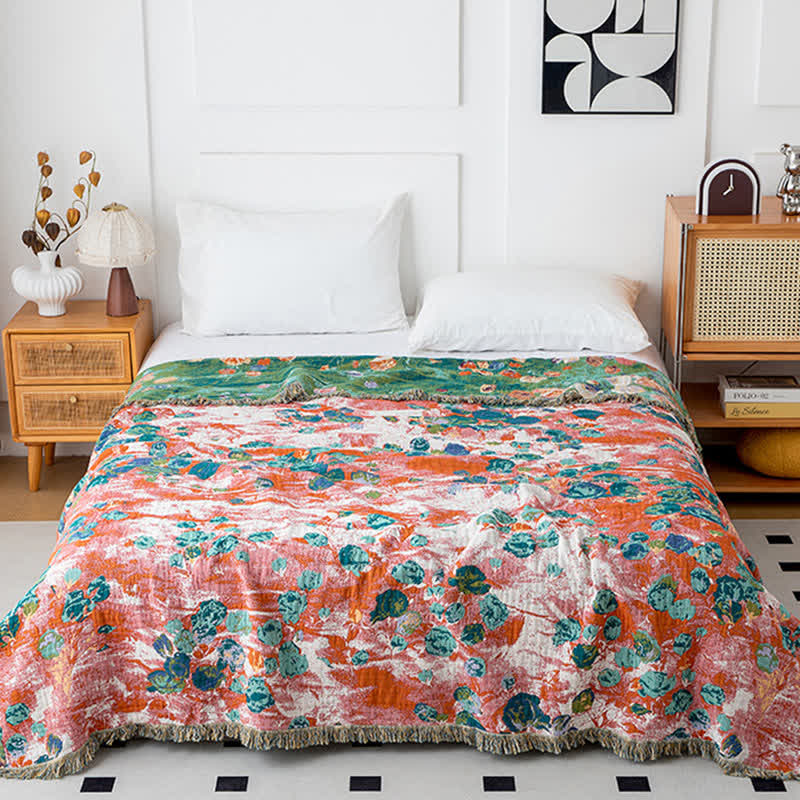 Artistic Rose Cotton Gauze Reversible Blanket - image 7