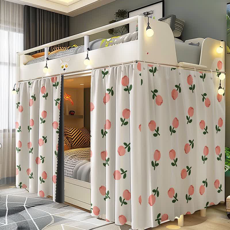 Tulip Print Dorm Bed Blackout Curtain - 3PCS Blackout Curtains with Top - 53"W x 79"L x 3+49"W x 79"L - image 0