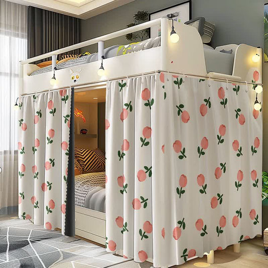 Tulip Print Dorm Bed Blackout Curtain - 3PCS Blackout Curtains with Top - 53"W x 79"L x 3+49"W x 79"L - image 0