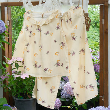 Loquat Print Cotton Sleeveless Loungewear Set - image 0