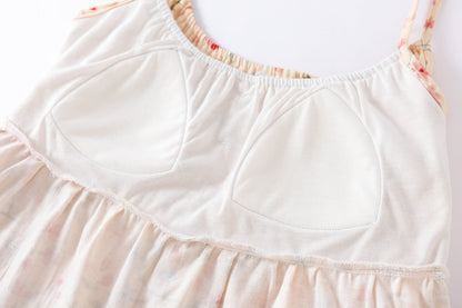 Floral Leaf Cotton Padded Camisole Nightdress - image 7
