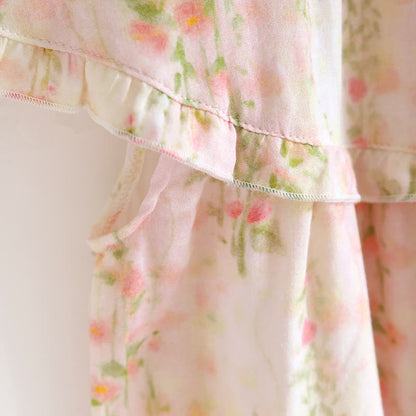 Ruffle Neck Rose Print Cotton Nightgown - image 7