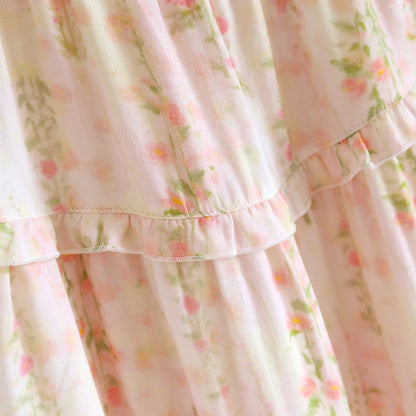 Ruffle Neck Rose Print Cotton Nightgown - image 8