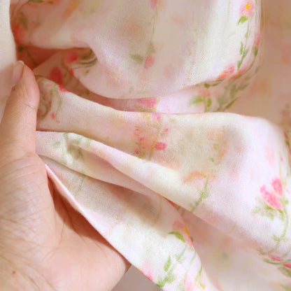 Ruffle Neck Rose Print Cotton Nightgown - image 11