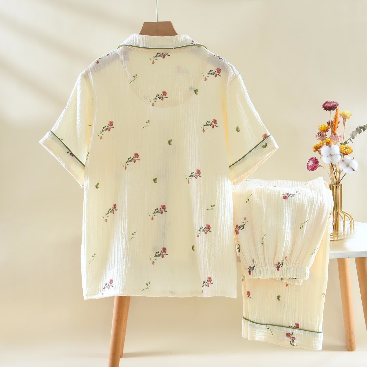 Carnation Beige Cotton Gauze Loungewear Set - image 1