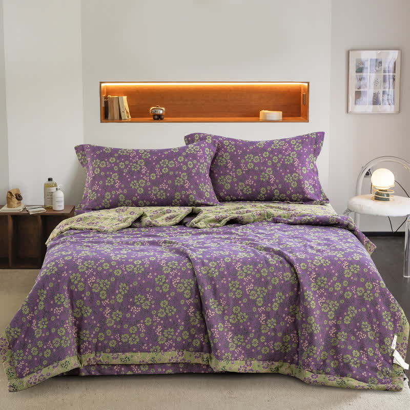 Plum Blossom Cotton Gauze Jacquard Quilt - Bedding Sets - Queen - image 0