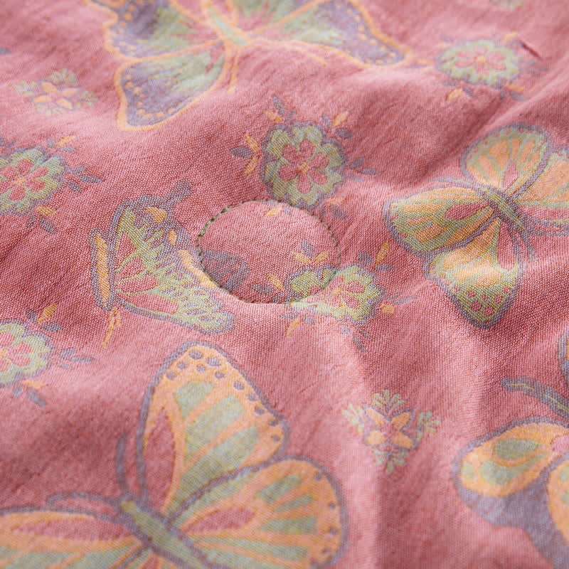 Pink Butterfly Cotton Gauze Jacquard Quilt - image 4