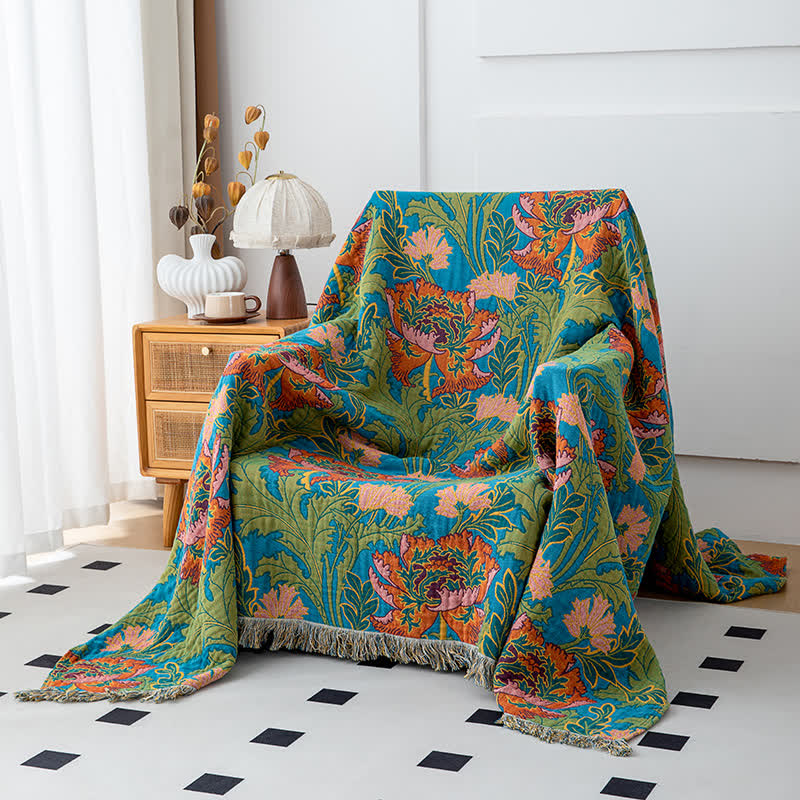 Poppy Natural Cotton Tassel Blanket - image 0