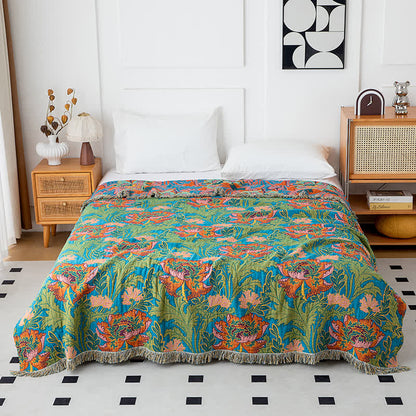 Poppy Natural Cotton Tassel Quilt - King - image 0