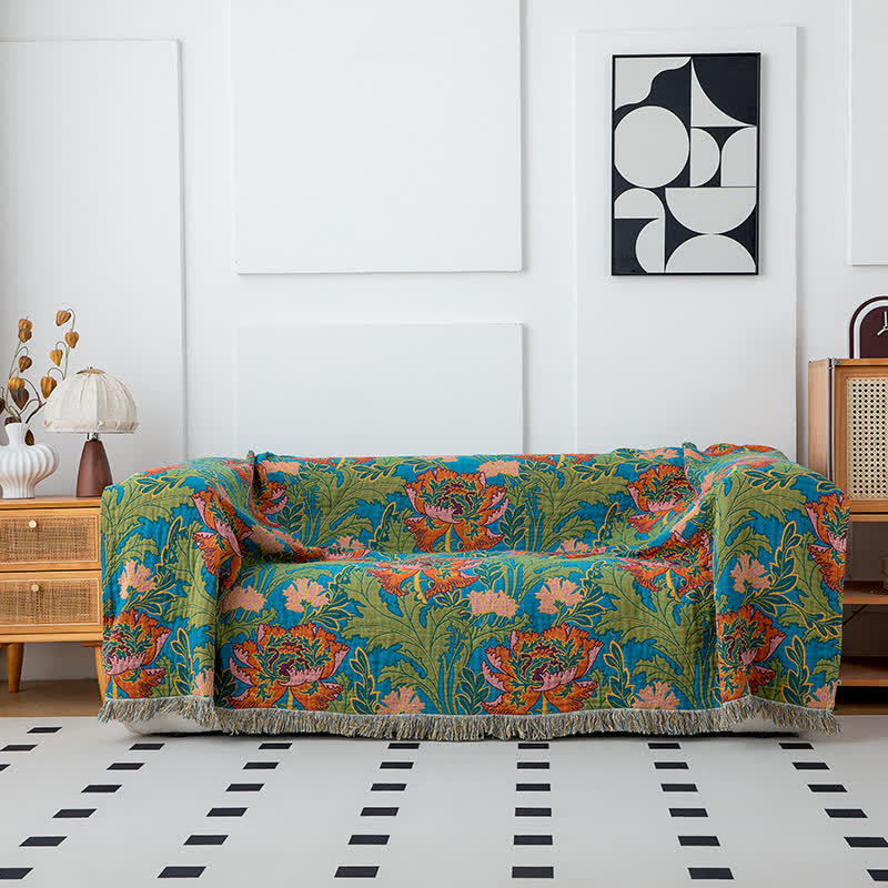 Poppy Natural Cotton Tassel Quilt - image 3