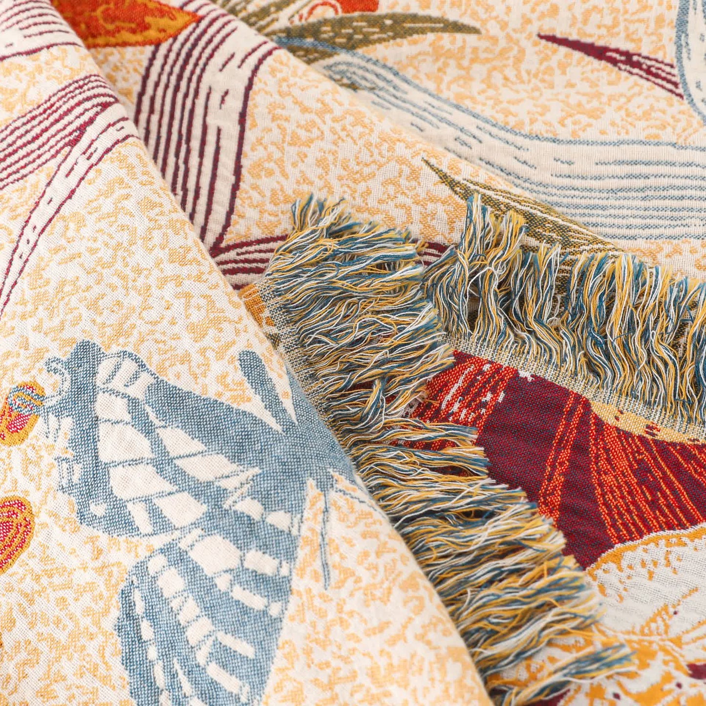 Pineapple Floral Butterfly Natural Cotton Blanket - image 9