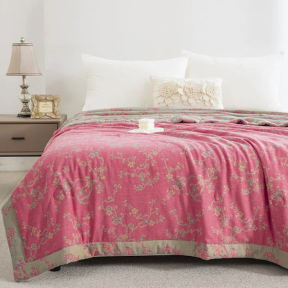 Pink Wintersweet Cotton Gauze Jacquard Quilt - image 2