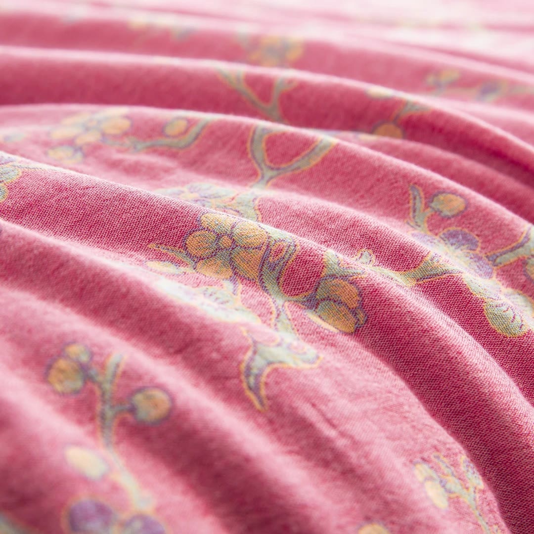 Pink Wintersweet Cotton Gauze Jacquard Quilt - image 5