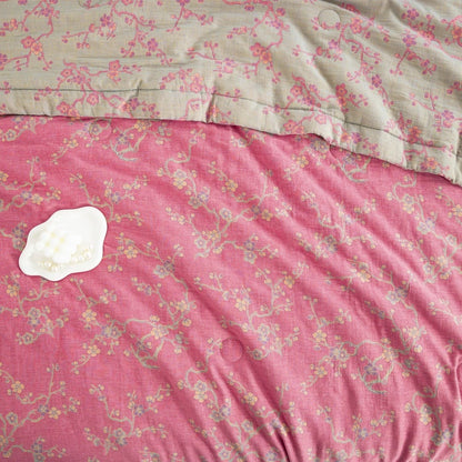 Pink Wintersweet Cotton Gauze Jacquard Quilt - image 4