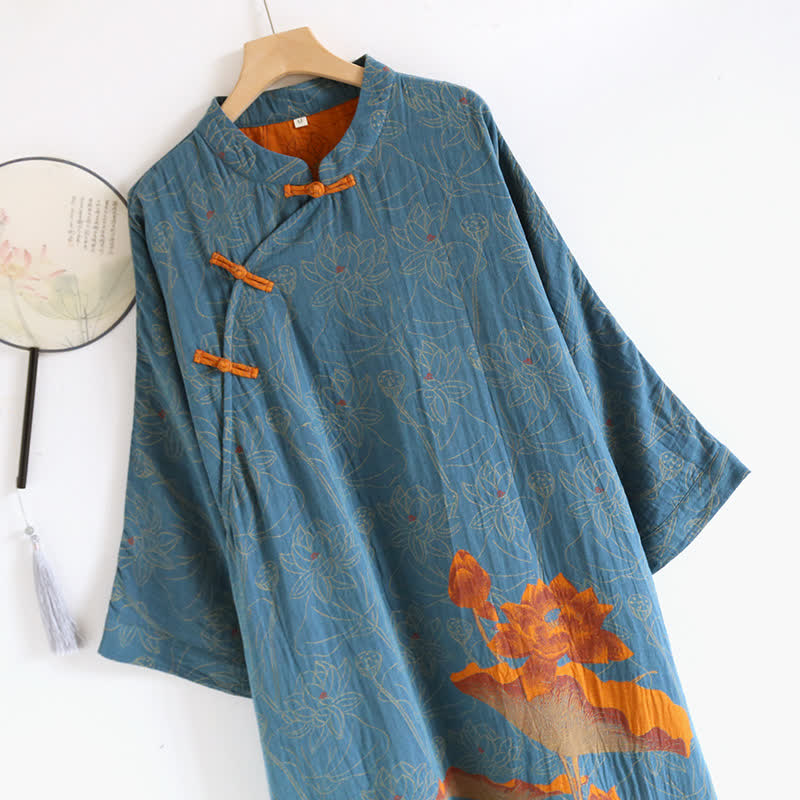 Vintage Lotus Cotton Double Gauze Nightdress - image 3