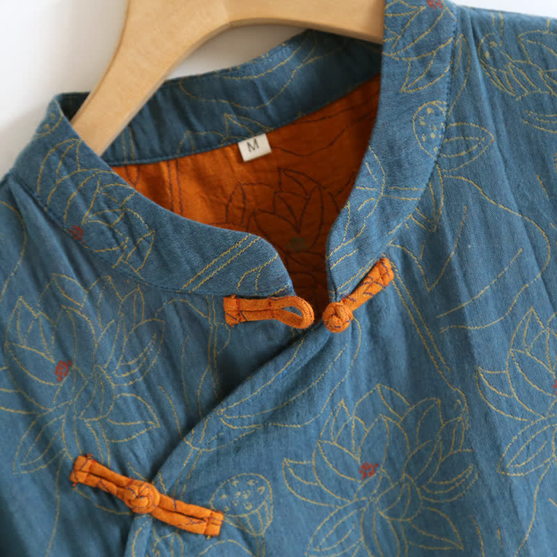 Vintage Lotus Cotton Double Gauze Nightdress - image 4