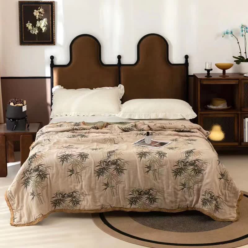 Rustic Jacquard Bamboo Cotton Gauze Quilt - Full - image 0