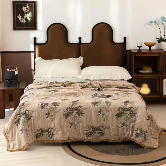 Rustic Jacquard Bamboo Cotton Gauze Quilt - Full - image 0