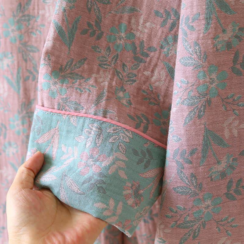 Oriental Floral Cotton Gauze Jacquard Pajamas - image 7