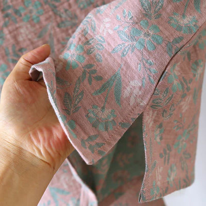 Oriental Floral Cotton Gauze Jacquard Pajamas - image 8