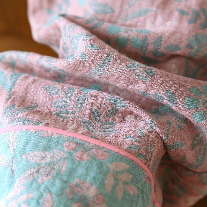 Oriental Floral Cotton Gauze Jacquard Pajamas - image 11