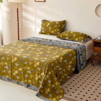 Ginkgo Reversible Cotton Gauze Jacquard Bedspread - image 1