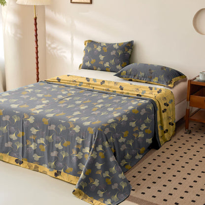 Ginkgo Reversible Cotton Gauze Jacquard Bedspread - image 9