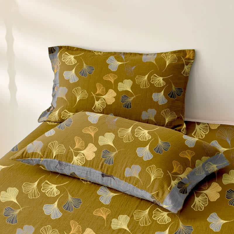 Ginkgo Reversible Cotton Gauze Jacquard Bedspread - image 2