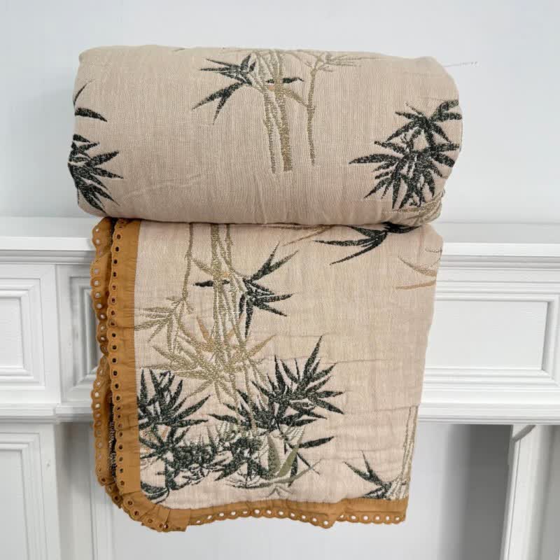 Rustic Jacquard Bamboo Cotton Gauze Quilt - image 2