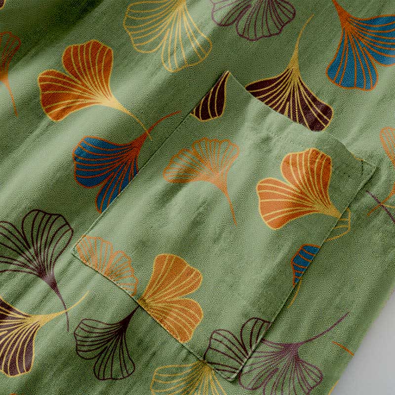 Ginkgo Biloba Cotton Gauze Kimono Robe - image 27
