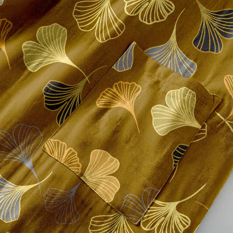 Ginkgo Biloba Cotton Gauze Kimono Robe - image 7