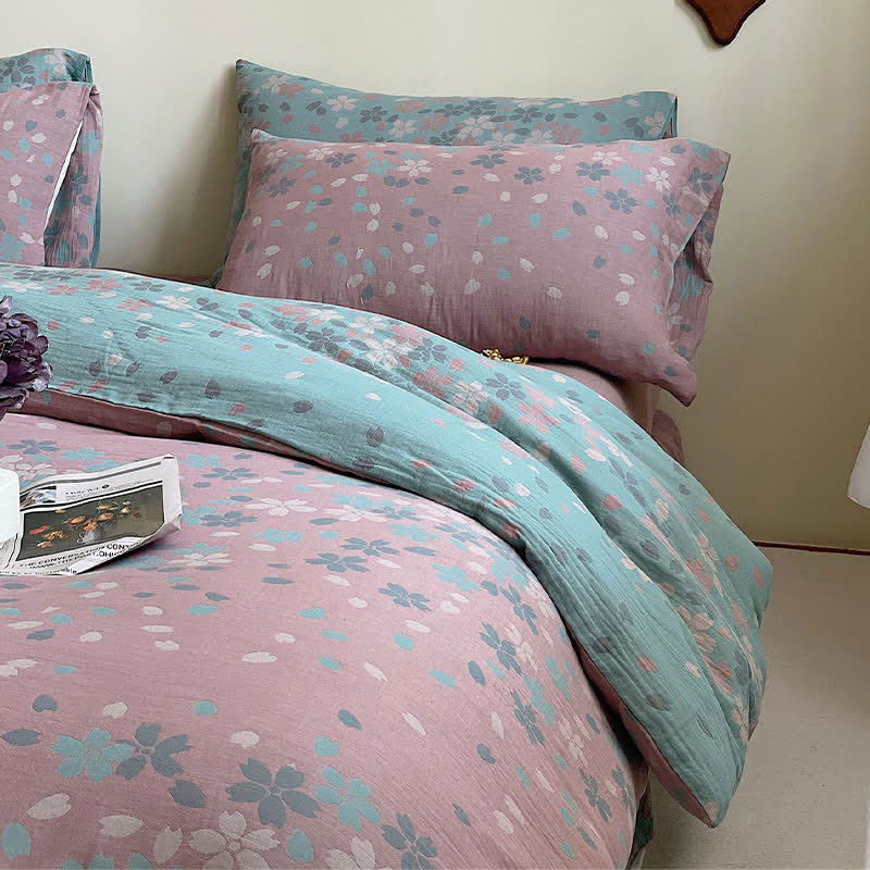 Cherry Blossom Cotton Gauze Bedding Set(4PCS) - image 2