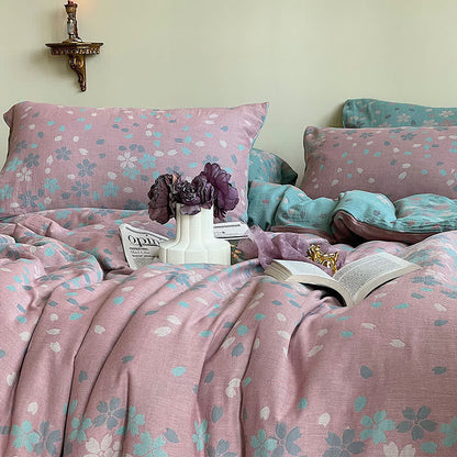 Cherry Blossom Cotton Gauze Bedding Set(4PCS) - image 3