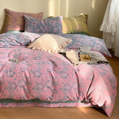 Peach Blossom Cotton Gauze Bedding Set(4PCS) - King - image 0