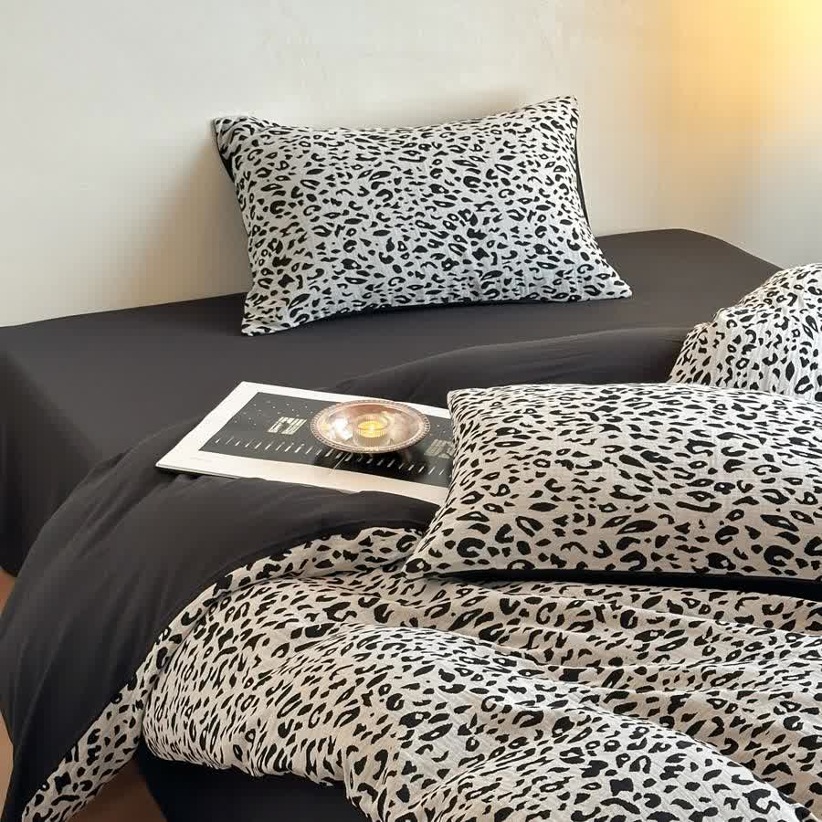 Leopard Print Natural Cotton Bedding Set(4PCS) - image 5