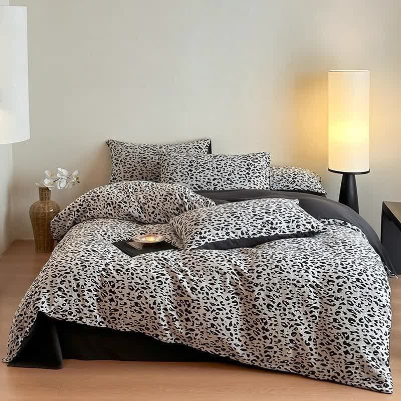 Leopard Print Natural Cotton Bedding Set(4PCS) - King - image 0