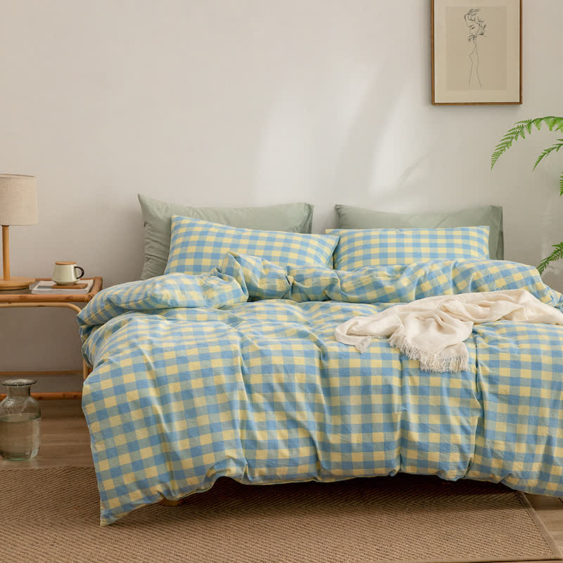 Cotton Checkered Dorm Bedding Set - image 4