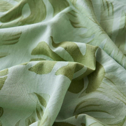 Green Monstera Cotton Gauze Jacquard Bedspread - image 3