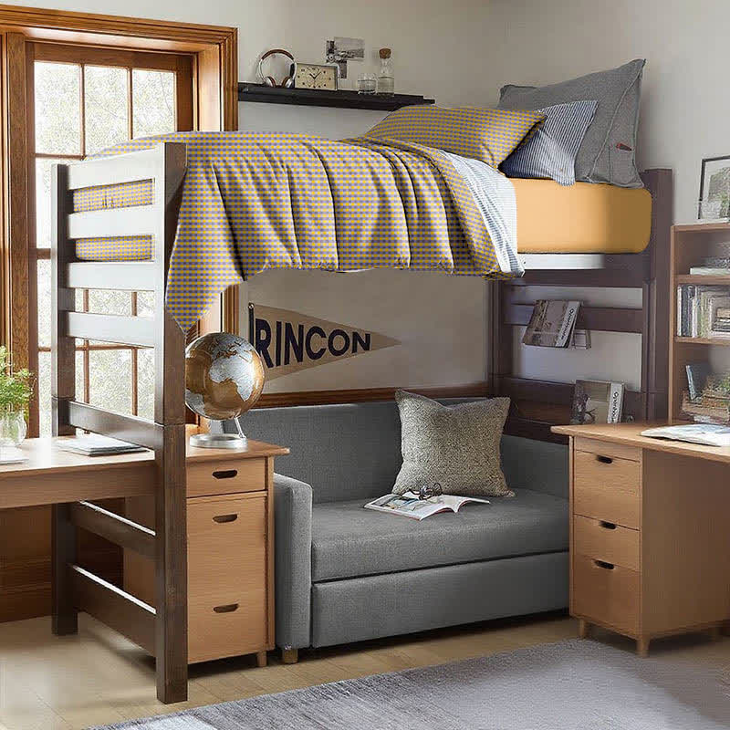 Cotton Plaid Duvet Cover Dorm Bedding Set - image 21