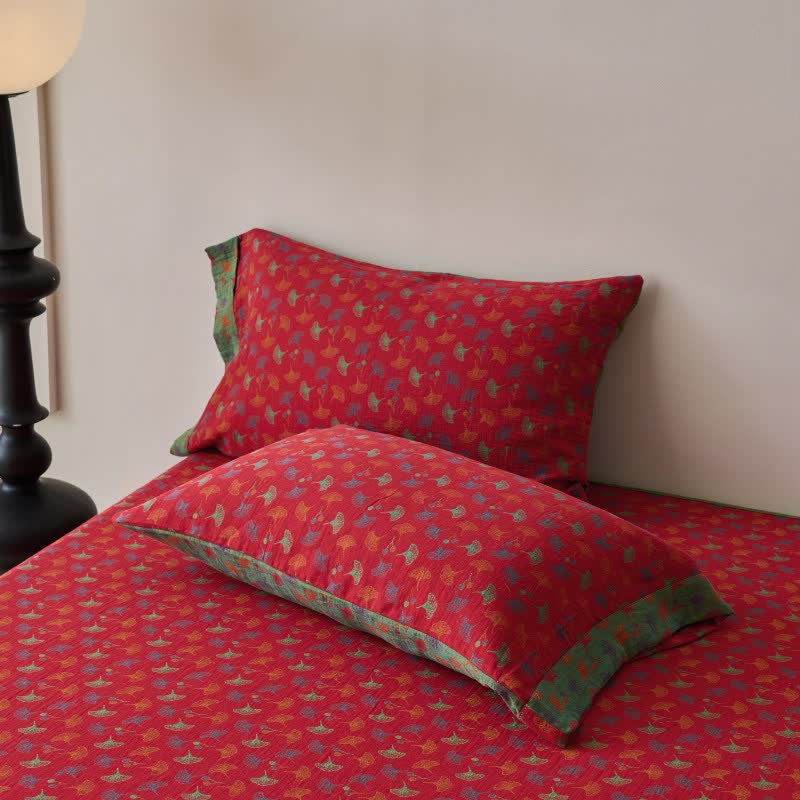 Nature-inspired Ginkgo Biloba Natural Cotton  Bedspread - image 2