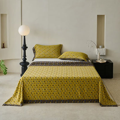 Nature-inspired Ginkgo Biloba Natural Cotton  Bedspread - Yellow - 2PCS Pillowcases - 41" x 20" - image 10