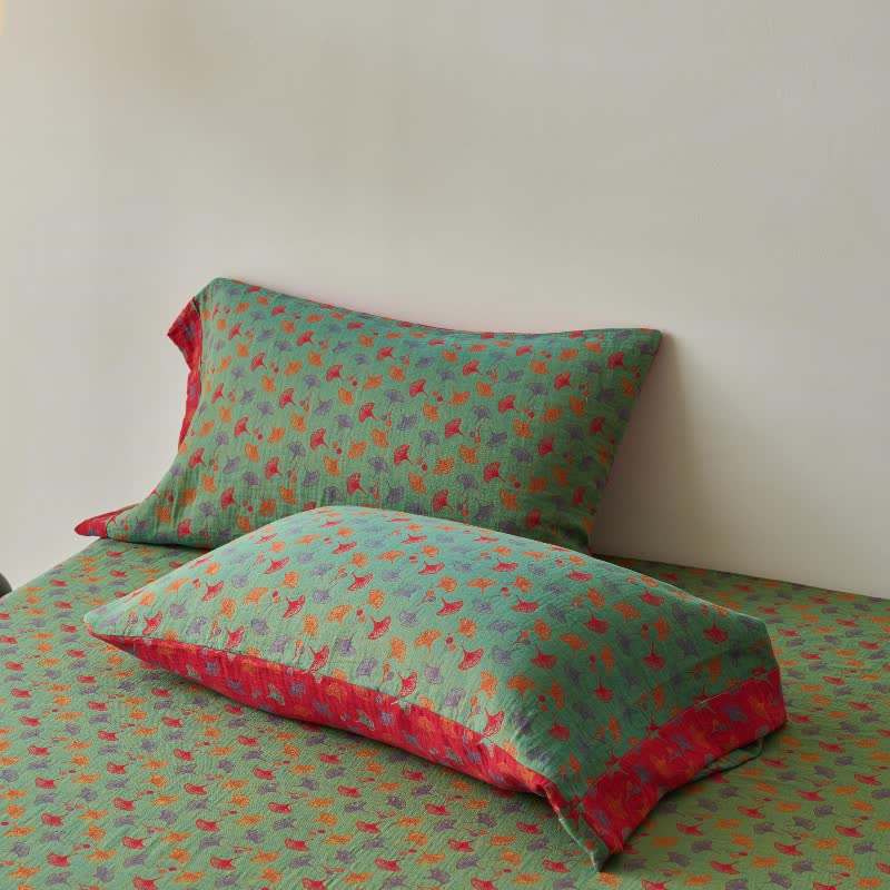 Nature-inspired Ginkgo Biloba Natural Cotton  Bedspread - image 18