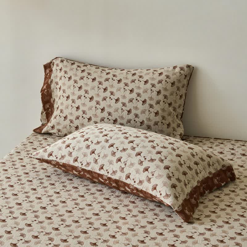 Nature-inspired Ginkgo Biloba Natural Cotton  Bedspread - image 8
