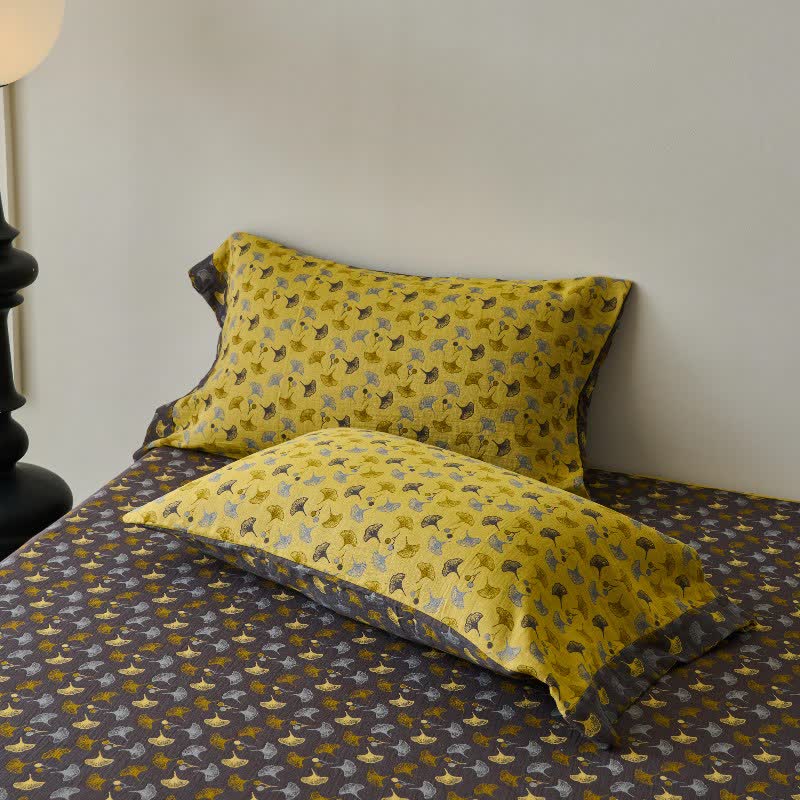 Nature-inspired Ginkgo Biloba Natural Cotton  Bedspread - image 27