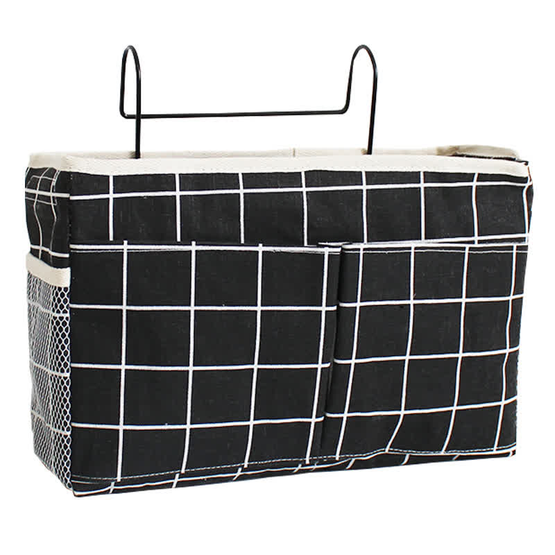 Dorm Bed Hanging Storage Bag - Black Block - 3PCS - 12"L x 4"W x 7"H - image 10