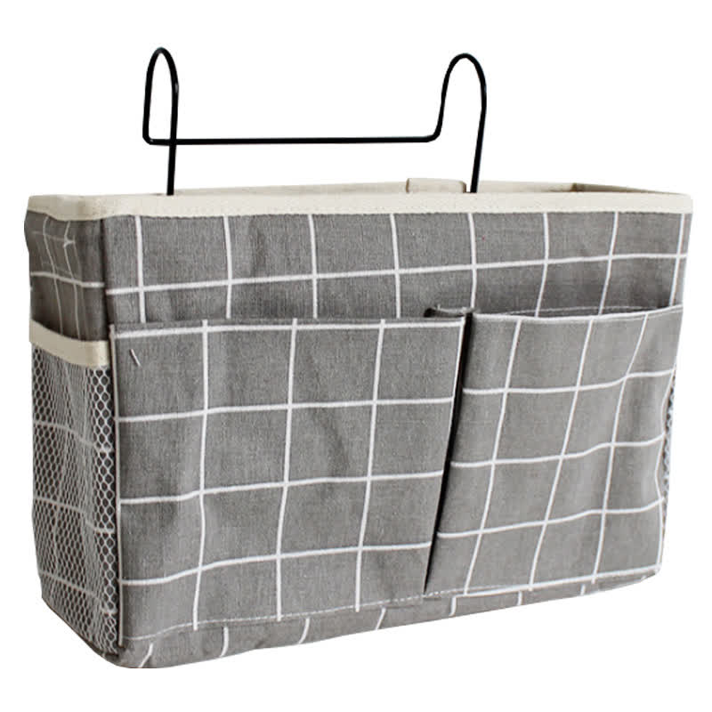 Dorm Bed Hanging Storage Bag - Grey Block - 3PCS - 12"L x 4"W x 7"H - image 12