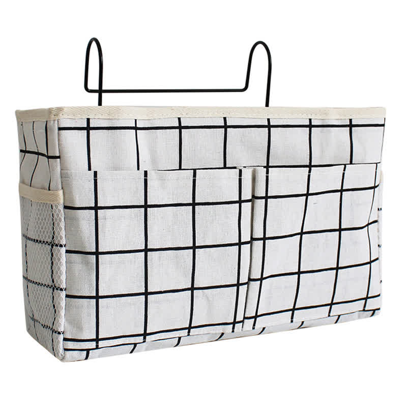 Dorm Bed Hanging Storage Bag - White Block - 3PCS - 12"L x 4"W x 7"H - image 11