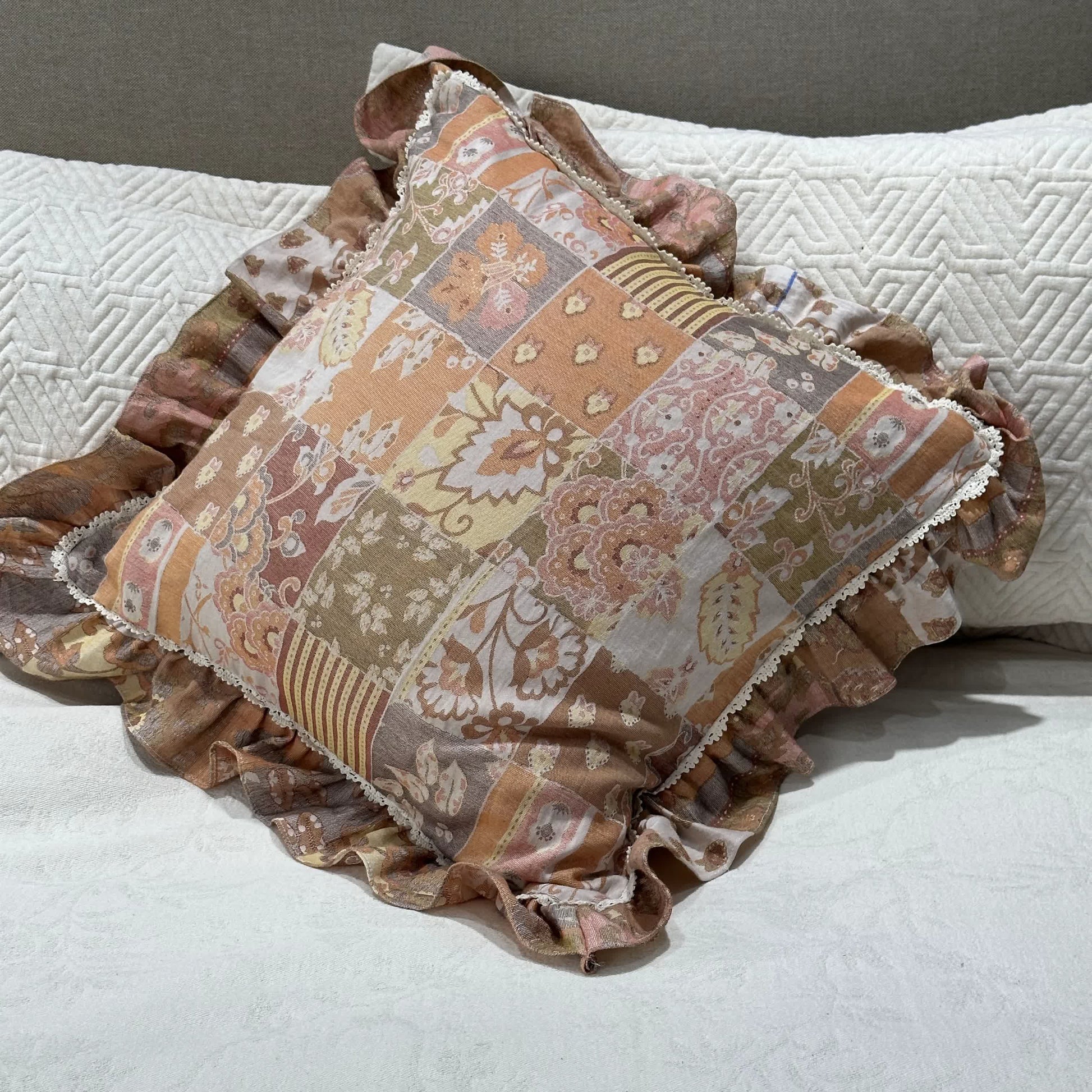 Vintage-Inspired Floral Accent Pillow - image 7